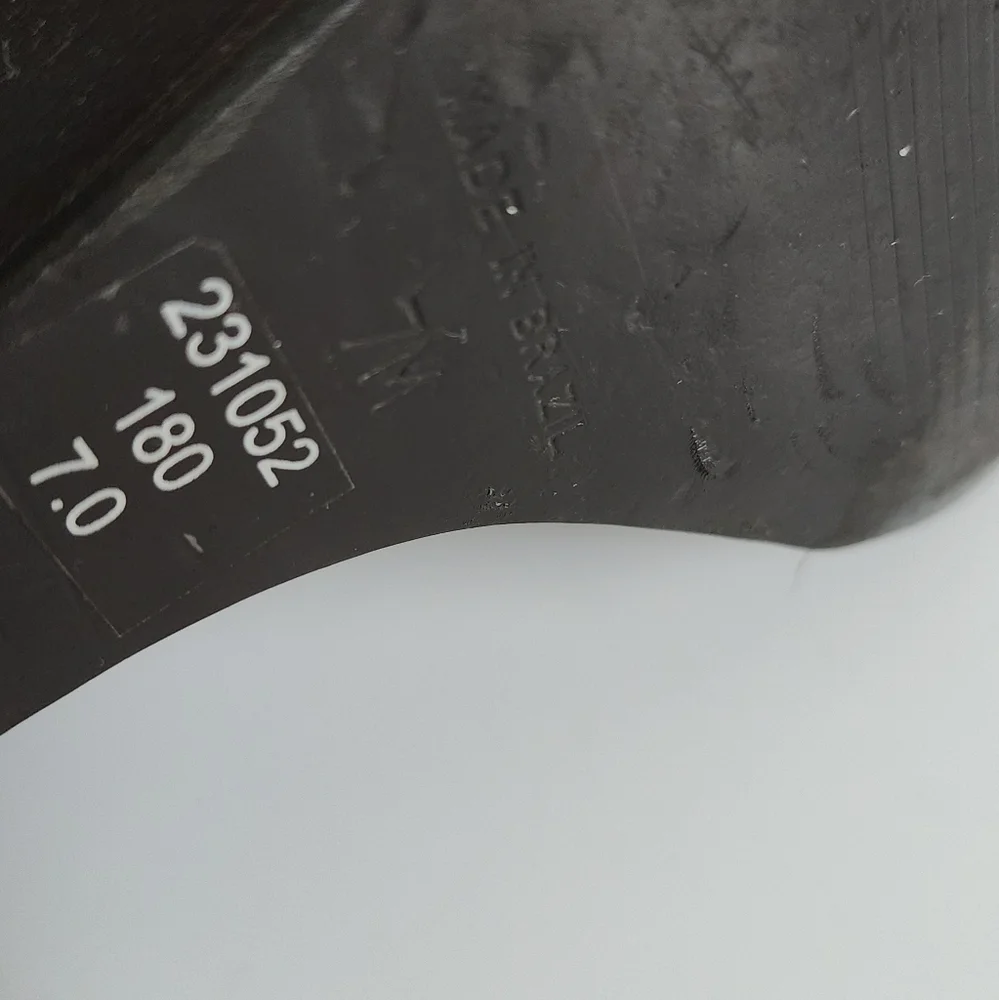 DIBA BOOTS COGNAC BROWN WEDGE HEEL  KNEE HIGH ALMOND TOE BUCKLE LEATHER 7 - Picture 16 of 16